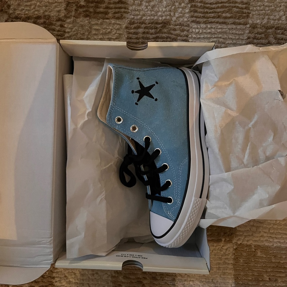 STÜSSY & CONVERSE CHUCK 70 HI Sky Blue High-Top Sneakers